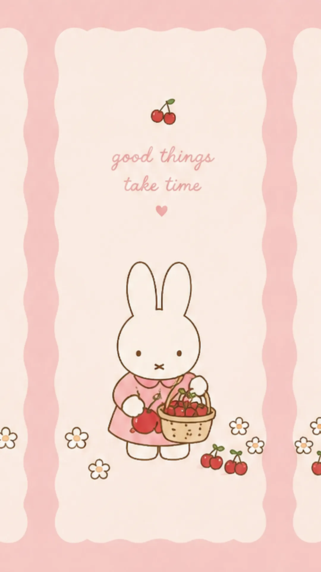 Soft pink character wallpaper with an encouraging message