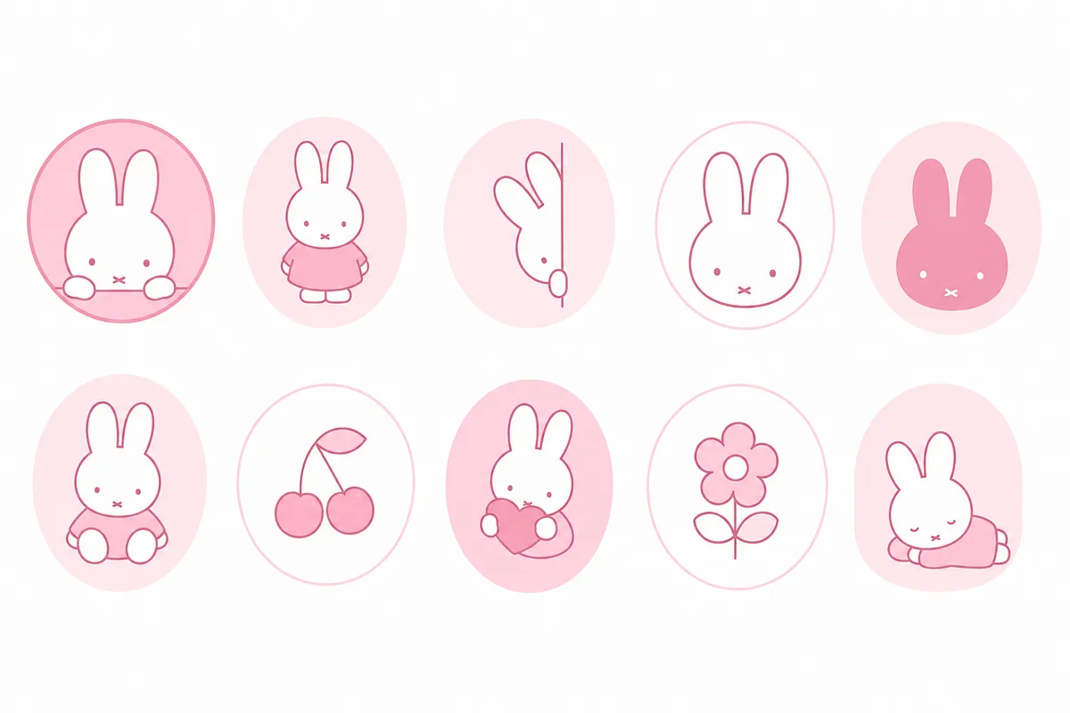 Cute Pink Miffy free desktop and iPad wallpaper
