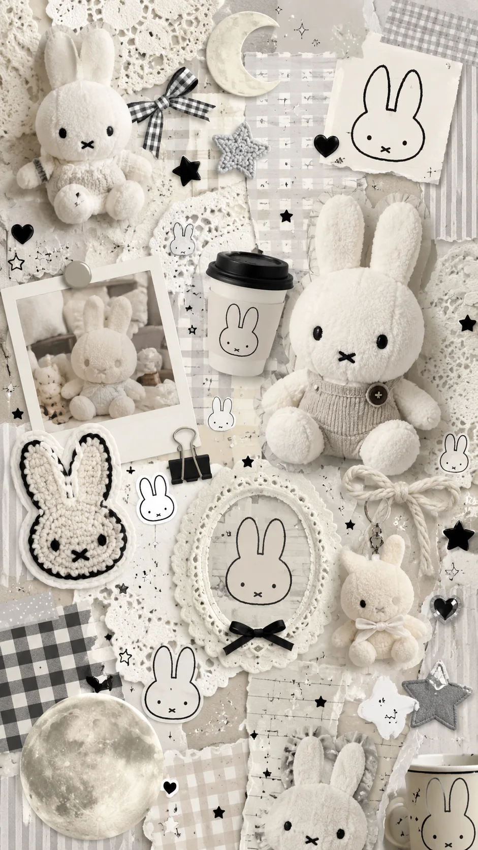 Miffy Cream Moon free phone wallpaper