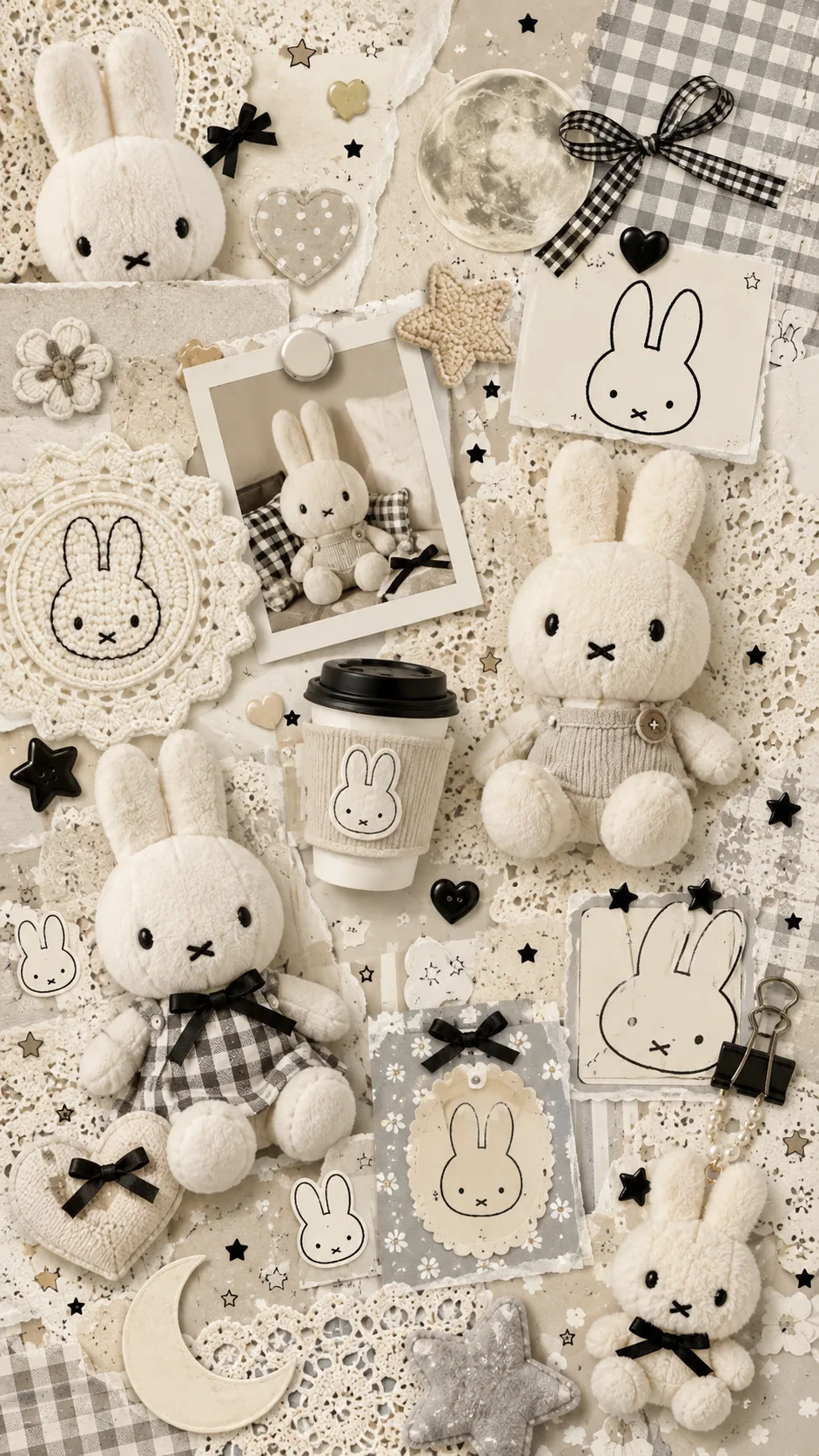 Miffy Gingham Moon free phone wallpaper