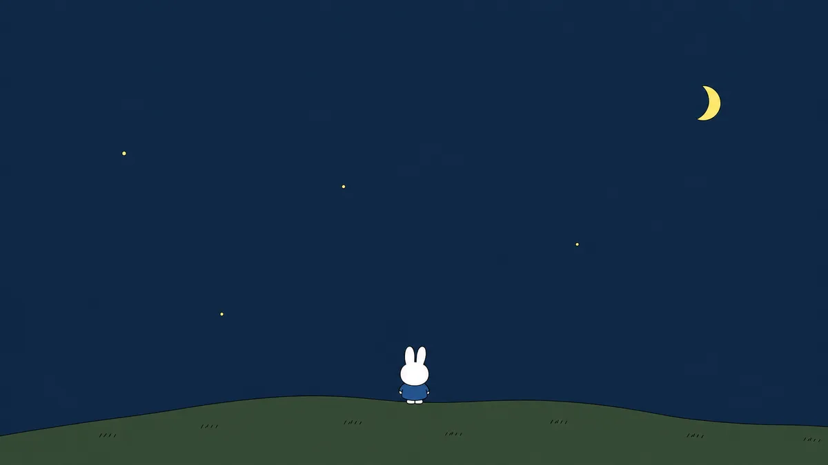 Navy Blue Miffy free desktop and iPad wallpaper