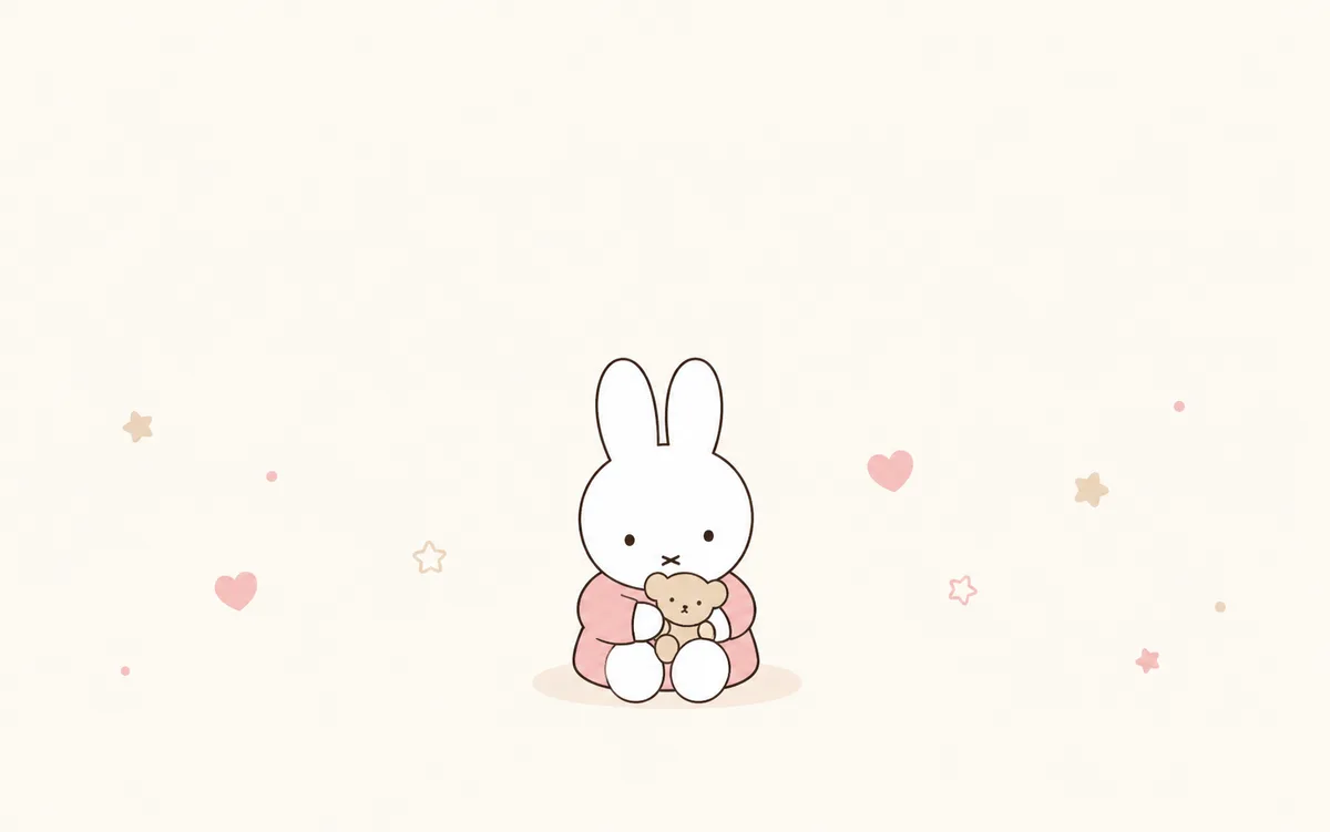 Neutral Miffy free desktop and iPad wallpaper