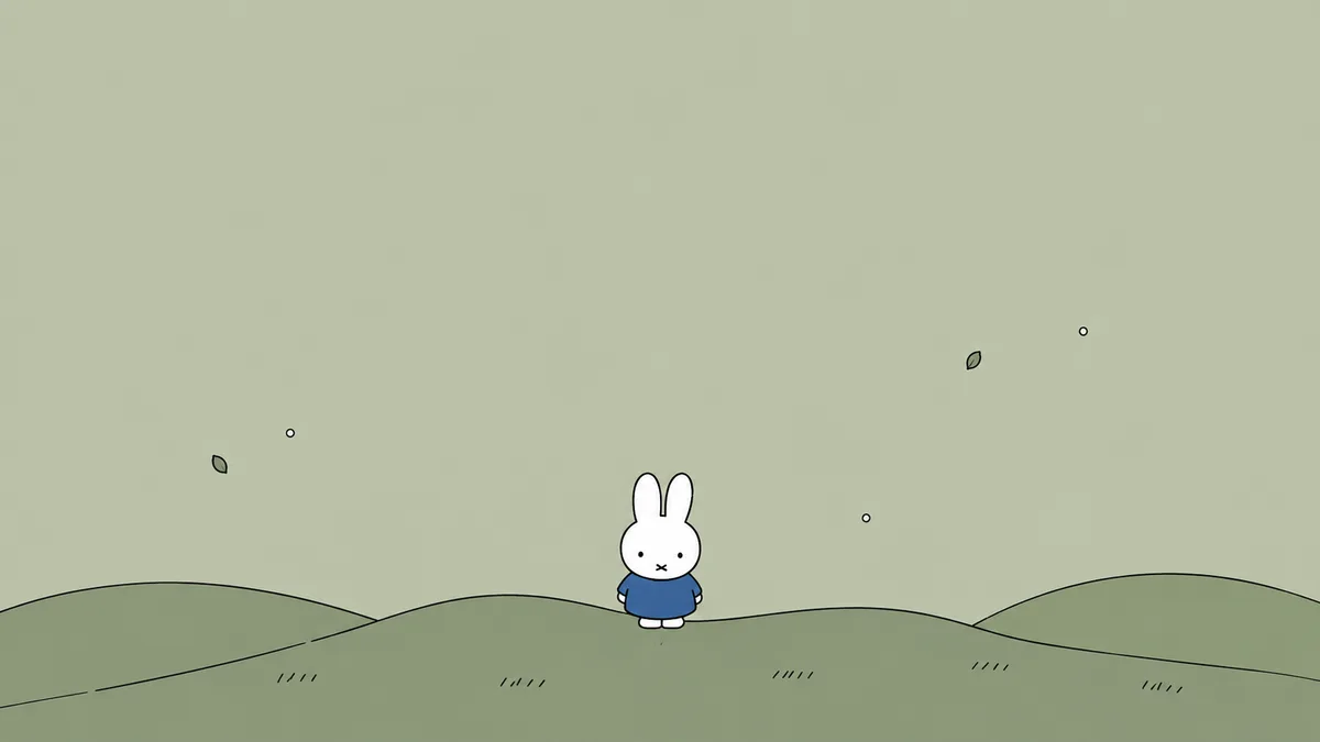 Olive Green Miffy free desktop and iPad wallpaper