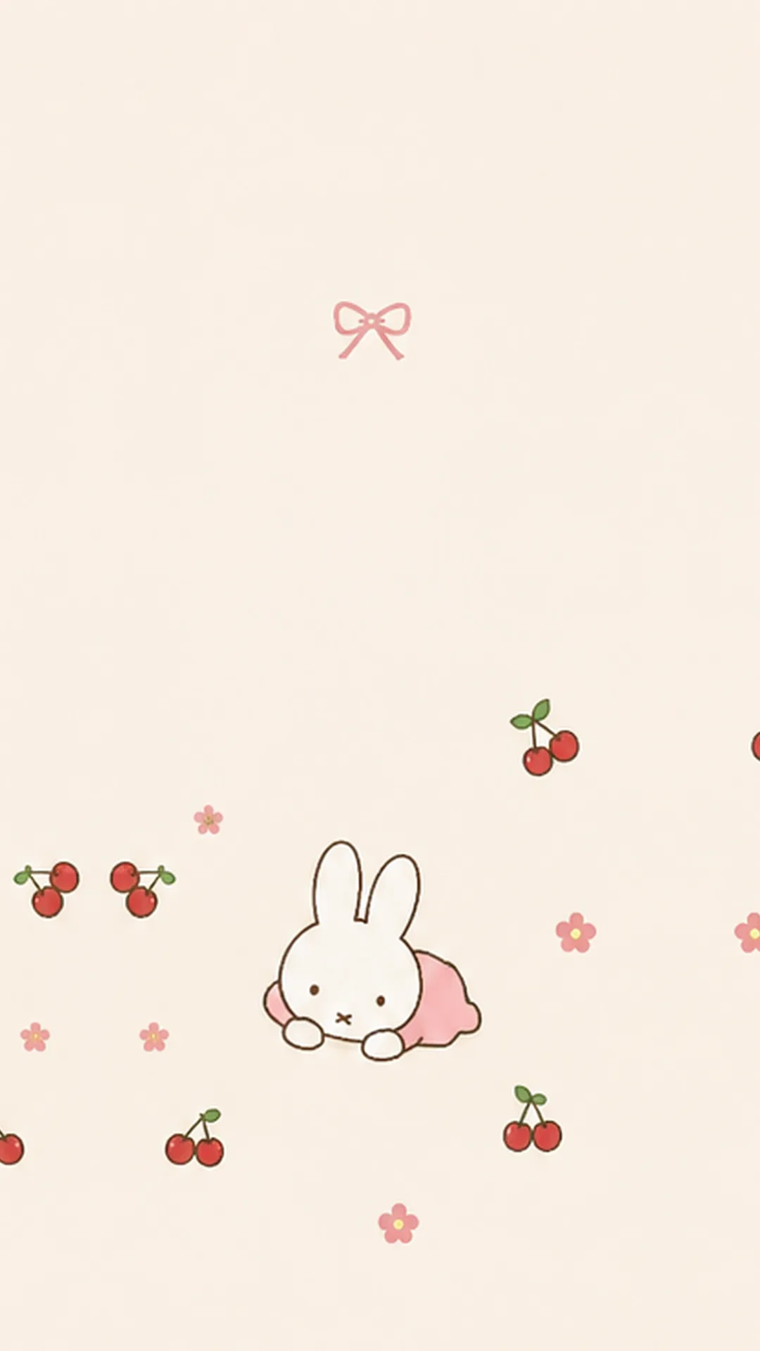 Sleepy Cherry Miffy free phone wallpaper