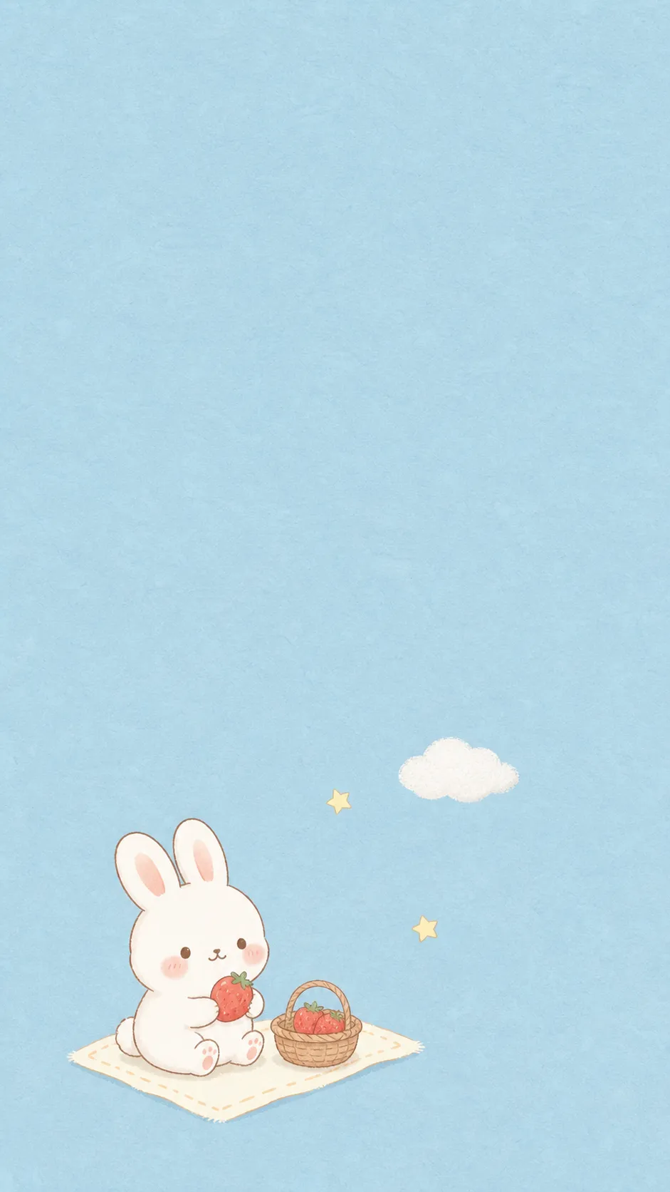 Cloud Picnic original pastel bunny phone wallpaper