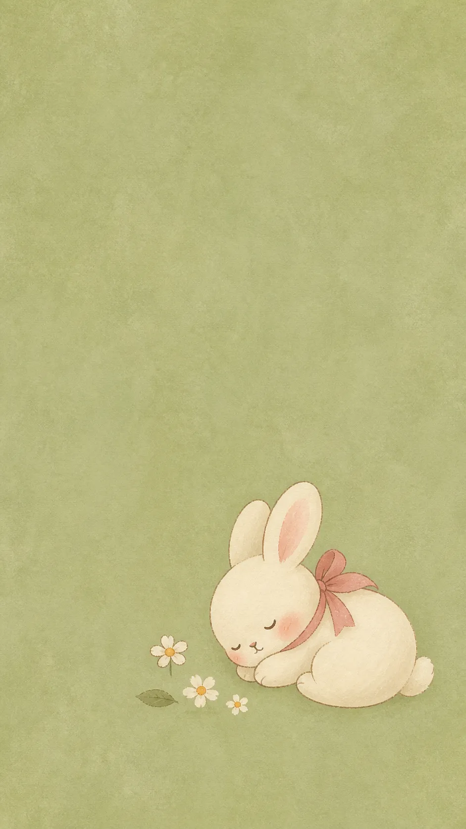 Garden Nap original pastel bunny phone wallpaper